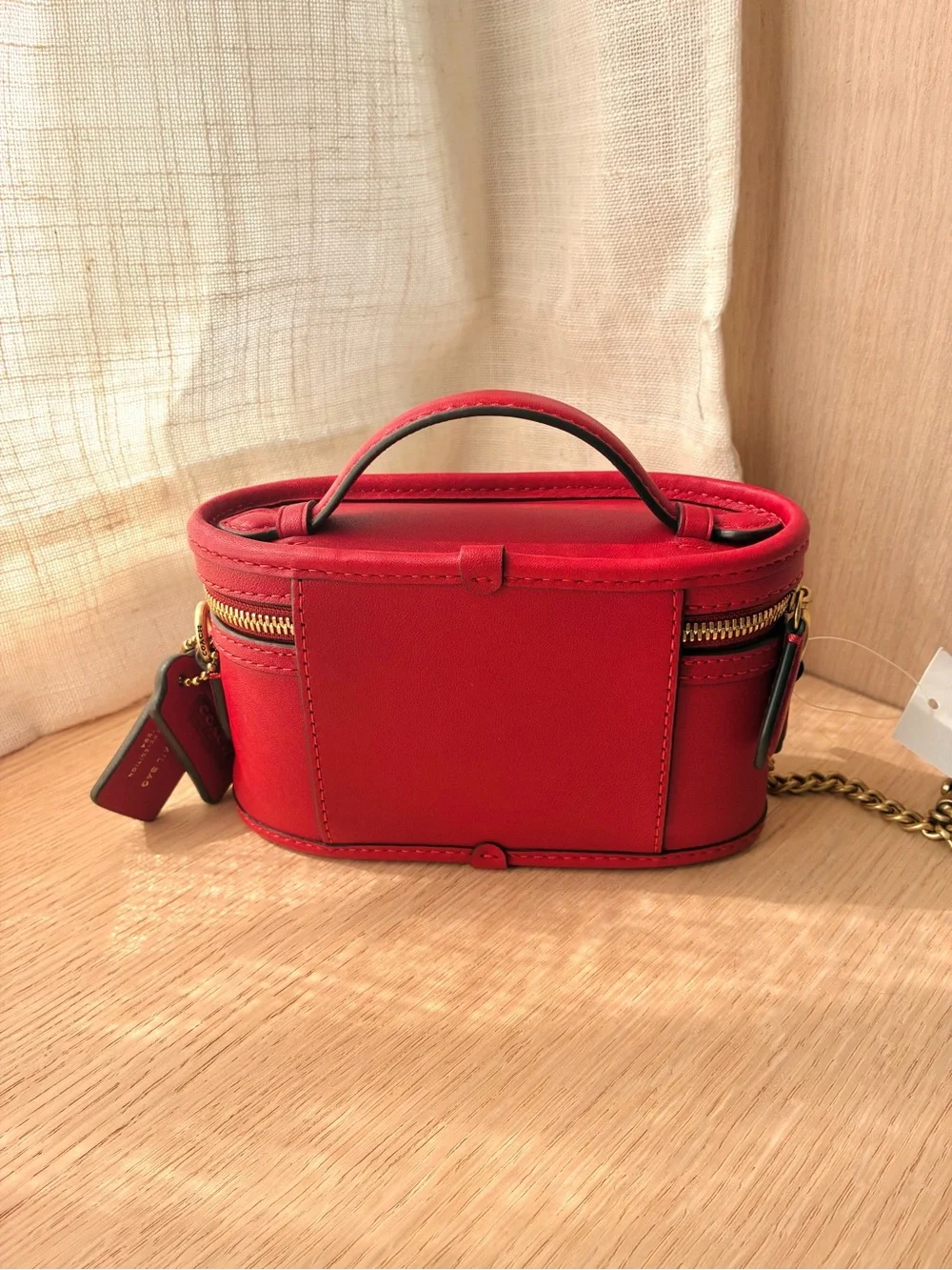 NWT🧧Coach Trail Bag 15 Red Poppy Mini Crossbody Top Handle CCY84 Chain Limited
